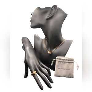 Michael Kors Jewelry Set – Necklace & Ring – Gold